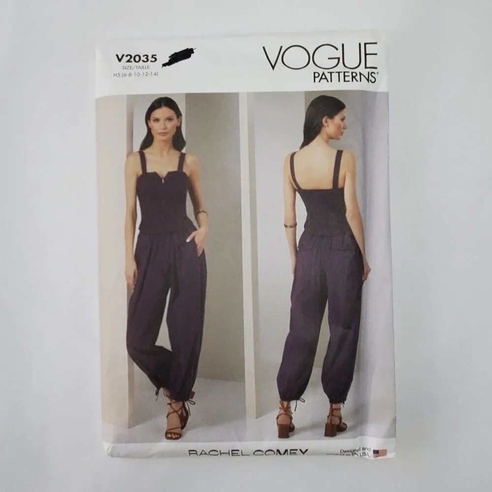 Vogue V2035 Rachel Comey Designer Jumpsuit Sewing Pattern Misses Sizes 6-14